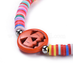 Плетеные браслеты из бисера ручной работы из полимерной глины BJEW-JB04427-02