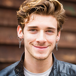 4 шт. 2 стильных серьги-кольца из нержавеющей стали в виде скелета и черепа для женщин&nbsp;EJEW-AN0002-52