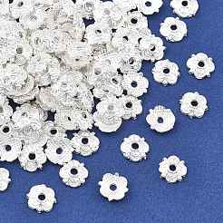 4 -petal tibetischen Stil Legierung Blume Perlenkappen&nbsp;TIBE-S222-S-RS