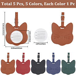 5 шт. багажных бирок из искусственной кожи 5 цветов&nbsp;AJEW-CL0002-59B