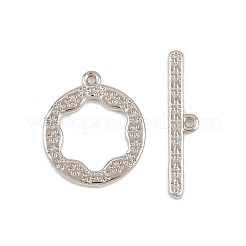 Плоские круглые латунные застежки-тоглы&nbsp;KK-G548-36P