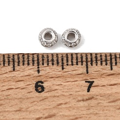 925 micro pavé di perline distanziatrici in argento sterling con zirconi trasparenti&nbsp;SE-CBAF1B2-18A-P