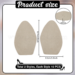 20 шт. 2 стиля противоскользящие накладки на обувь из замши&nbsp;AJEW-PH0007-56B