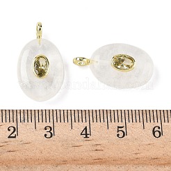 Подвески из натурального кварцевого кристалла и кубического циркония&nbsp;G-Z076-01G-17