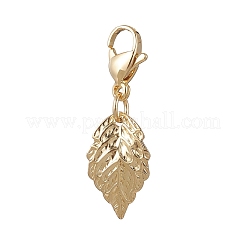 Adornos colgantes de hojas texturizadas de acero inoxidable 304&nbsp;HJEW-JM03905-02