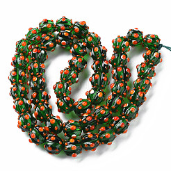 Fili di perle di lampwork irregolari fatti a mano trasparenti&nbsp;LAMP-T007-18-B10
