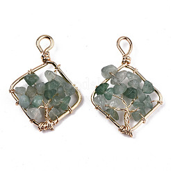 Естественный зеленый авантюрин подвески&nbsp;G-T131-96