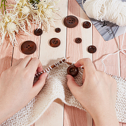 100 шт. 6-х стильная натуральная плоская круглая базовая пришивная пуговица с 4 отверстиями FIND-OC0002-11