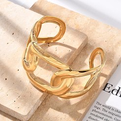 Браслеты-манжеты из нержавеющей стали 304 для женщин&nbsp;BJEW-B108-09G