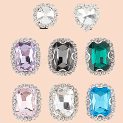 8 шт. 8 стиля железных и стеклянных пряжек для обуви FIND-CP0002-96