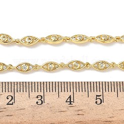Латунные цепочки с микропаве из прозрачных кубических цирконий&nbsp;NJEW-G183-07G