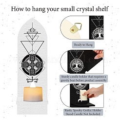 Настенный деревянный подсвечник в стиле бохо&nbsp;AJEW-WH0378-005