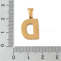 PVD真空メッキ304ステンレスペンダント  ゴールドカラー  レターチャーム  文字d  17x12.5x1.5mm  穴：5x3mm&nbsp;STAS-Z072-01G-D