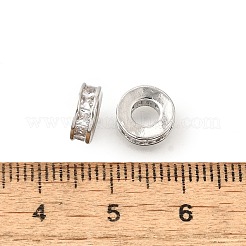 Круглое кольцо из латуни с микропаве прозрачные кубические циркониевые бусины KK-V008-16P