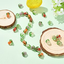 30 шт. 5-х цветные стеклянные бусины ручной работы из золотой фольги в технике лэмпворк&nbsp;FOIL-CJ0001-14