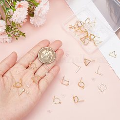 32 шт. 4 стиля латунных сережек-гвоздиков KK-CN0003-08