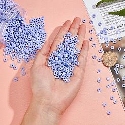 10 нить плоских круглых бусин из полимерной глины ручной работы CLAY-PH0001-44M