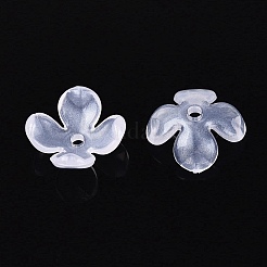 4枚の花弁透明アクリルビーズキャップ  花  透明  12x12x4.5mm  穴：1.5mm.&nbsp;FACR-T001-09B