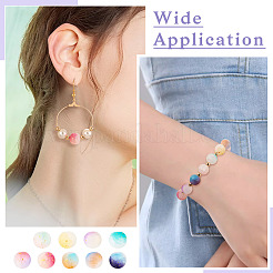 198 шт. 9-цветные матовые стеклянные бусины с эффектом кракле&nbsp;DGLA-TA0001-23