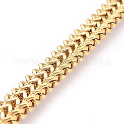 304ステンレスメッシュブレスレット  マグネットクラスプ付き  ゴールドカラー  8-1/4インチ（21cm）  9x4.5mm&nbsp;BJEW-L631-33G