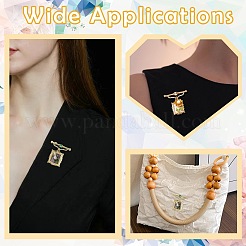 2 шт. 2 стиля квадрат и прямоугольник с цветком брошь из искусственного жемчуга ABS сплава&nbsp;JEWB-CJ0001-92