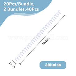 プラスチック製綴じルーズリーフスパイラルリング  透明  305x15mm  20個/バンドル&nbsp;AJEW-WH0475-36