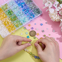 1410 шт. 24-х цветные матовые прозрачные акриловые бусины&nbsp;OACR-PH0004-74A