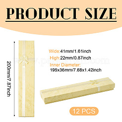 厚紙のネックレスのアクセサリー箱  ちょう結びリボン付き  長方形  ビスク  20x4.1x2.2cm&nbsp;CON-TAC0014-07E