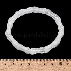 竹製の天然水晶ビーズを使用した伸縮性ブレスレット（男女兼用）  内径：2.36インチ（6cm）&nbsp;BJEW-K304-01L