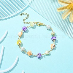 Braccialetti a catena con perline di conchiglie naturali&nbsp;BJEW-JB09462-02
