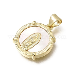 Anhänger aus Messing und Naturmuscheln mit Motiven der Jungfrau Maria&nbsp;SH-CBA7C77-01B-G03