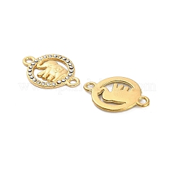 Подвески-коннекторы из нержавеющей стали 304 с кристаллами и стразами&nbsp;STAS-U047-19G