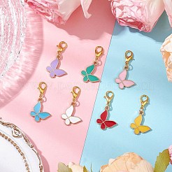 Подвесные украшения из сплава эмали в виде бабочки&nbsp;HJEW-JM02837