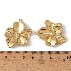 304ステンレスペンダント  質感のある花のチャーム  ゴールドカラー  35x31.5x3mm  穴：1.8mm&nbsp;FIND-T076-05G