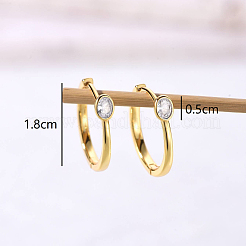 Элегантные серебряные серьги-кольца с цирконием s925 PR5334