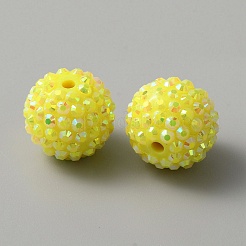 Акриловые бусины из горного хрусталя с цветным покрытием ab OACR-WH0036-17A