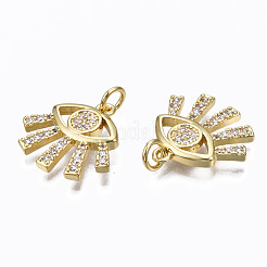 Латунные микропаве прозрачные подвески с фианитом&nbsp;ZIRC-N039-141-NF