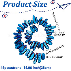 1 filo di perline di cristallo di quarzo naturale elettroplaccato&nbsp;G-AR0005-47A