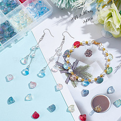 160шт 8 стиля прозрачные окрашенные распылением стеклянные бусины GLAA-AR0001-50