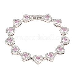 Tennisarmbänder aus Messing mit Zirkonia-Herzfassung für Damen&nbsp;KK-CBA68DA-09P-02