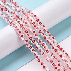 Millefiori a mano fili di perline di vetro&nbsp;LAMP-J035-4mm-62