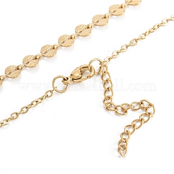 Цепочки из овальной цепи из нержавеющей стали 304 с вакуумным покрытием PVD NJEW-M187-01G