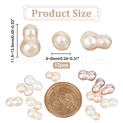 12 perla d'acqua dolce naturale coltivata&nbsp;PEAR-NB0002-14