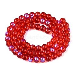 Transparentes perles de verre de galvanoplastie brins&nbsp;EGLA-Q132-6MM-01A-06
