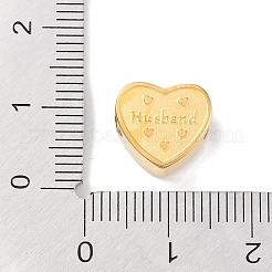 304ステンレススチールヨーロピアンビーズ  大穴ビーズ  ワード妻とハート  ゴールドカラー  10.5x12x6mm  穴：4.5mm&nbsp;STAS-K286-04D-G