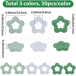 90 Stück 3 Farben Glasimitat Jade Knopf Anhänger&nbsp;DIY-SC0032-65