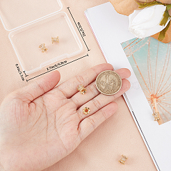 8 шт. латунные микро-бусины-разделители из кубического циркония KK-BBC0008-58