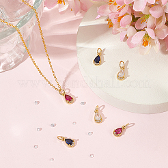 6 pièces 3 couleurs en laiton micro pavé breloques en zircone cubique claire&nbsp;DIY-AN0001-15