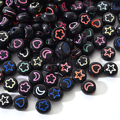 Непрозрачные черные акриловые бусины&nbsp;SACR-YW0001-21A