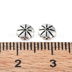925スターリングシルバービーズキャップ  花  アンティークシルバー  5.5x1.5mm  穴：0.8mm&nbsp;LS-STER-A041-04AS
